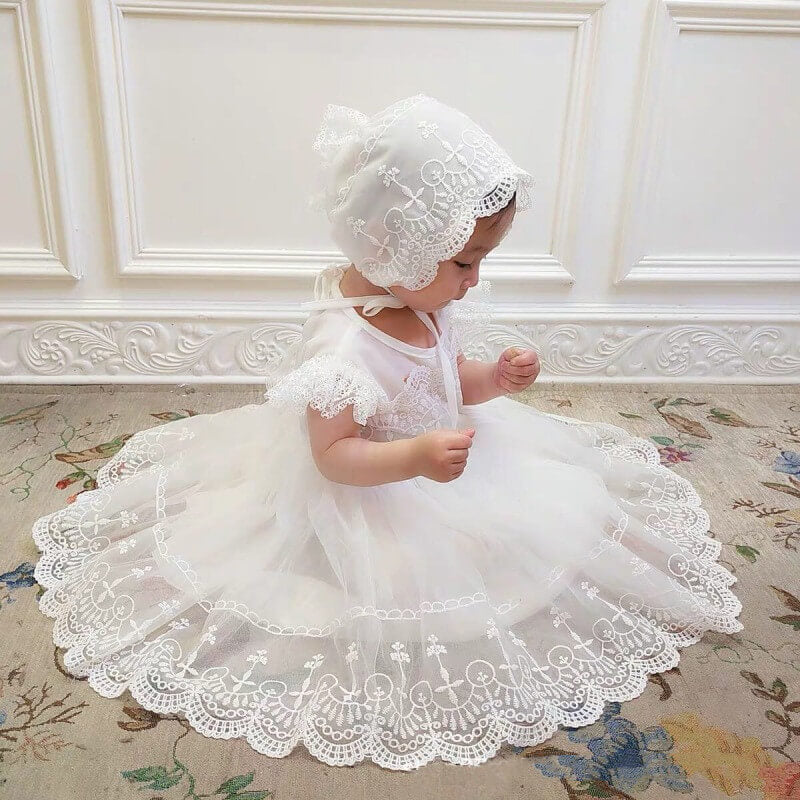 Robe Baptême Manches longues | Les Bébés d'Elyséa Robe Baptême Manches longues | Les Bébés d'Elyséa