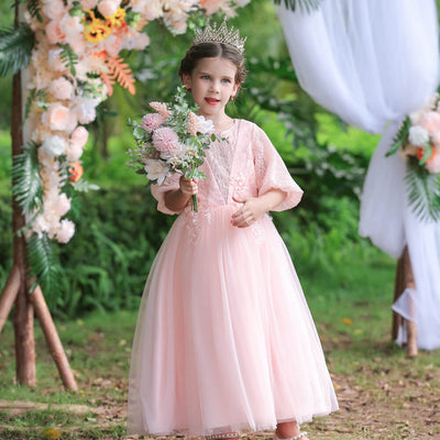 Robe ceremonie ado rose poudre