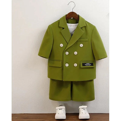 Ensemble ceremonie bébé garcon vert