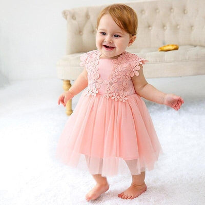 robe ceremonie bebe rose poudre