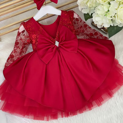 Robe ceremonie bebe rouge 