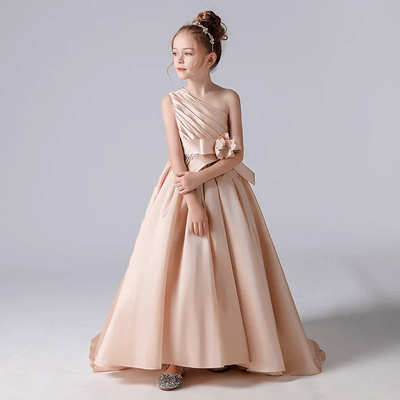 Robe ceremonie fille beige