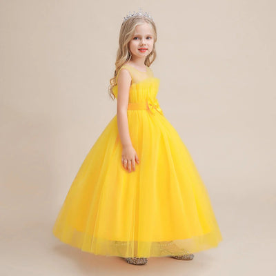 Robe ceremonie fille jaune
