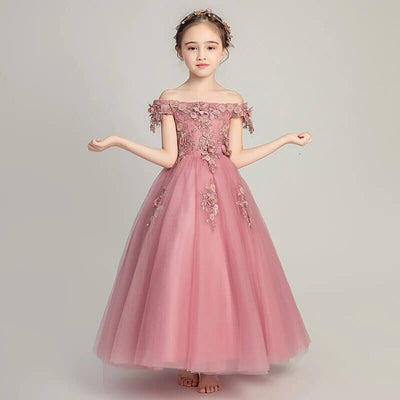 Robe ceremonie fille rose pale