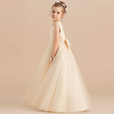 Robe ceremonie fille satin 