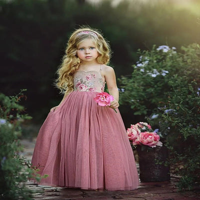 Robe ceremonie fille vieux rose