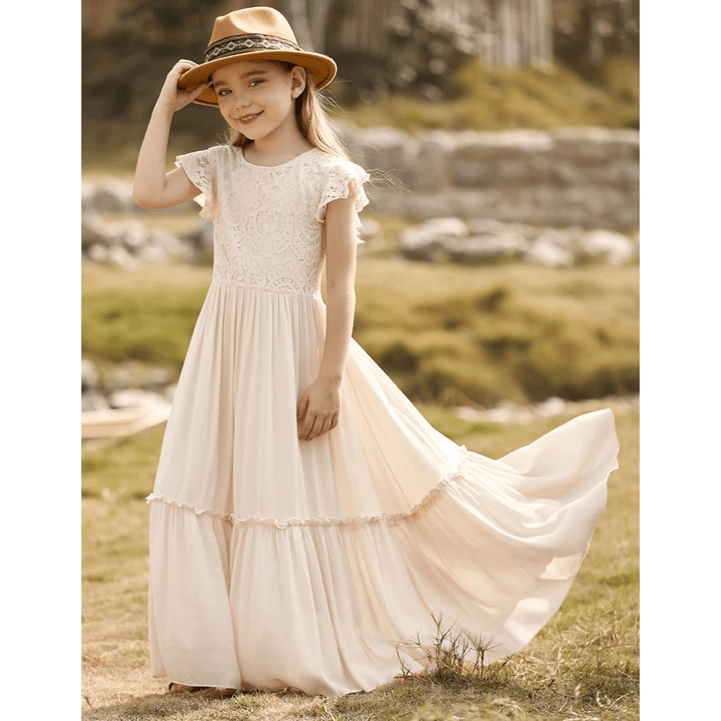 Robe De Cérémonie Beige En Tulle My Little Princess - Taille M, Longueur Sol, Style Princesse
